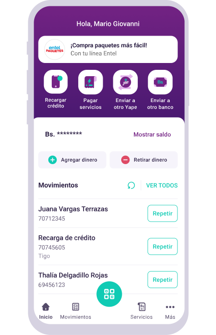 servicios yape