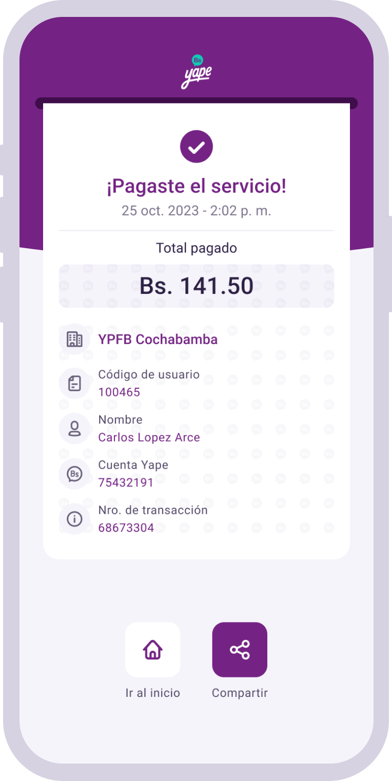 servicios yape