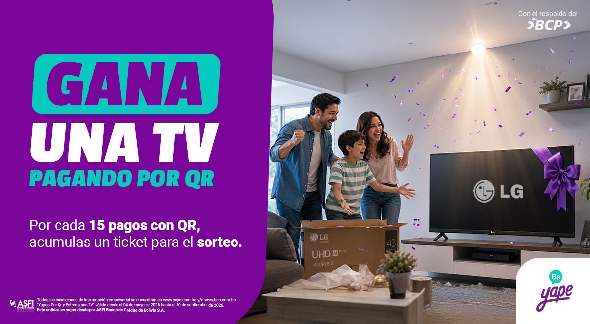 Yapea por QR y estrena una TV