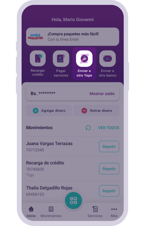 servicios yape